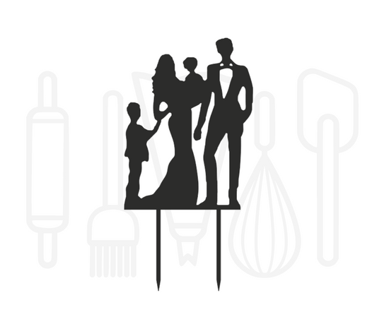 Taarttopper - Bruidspaar met baby & jongen