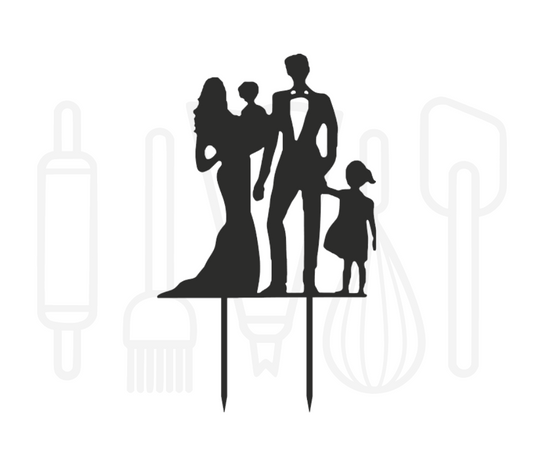 Taarttopper - Bruidspaar met baby & meisje