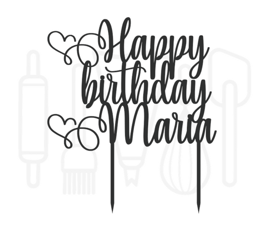 Taarttopper - Happy Birthday + voornaam 2