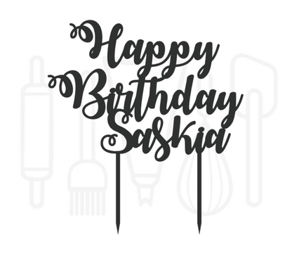 Taarttopper - Happy Birthday + voornaam