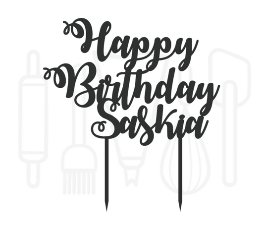 Taarttopper - Happy Birthday + voornaam