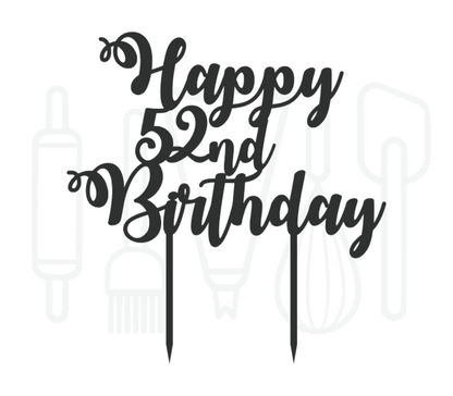 Taarttopper - Happy + leeftijd + birthday