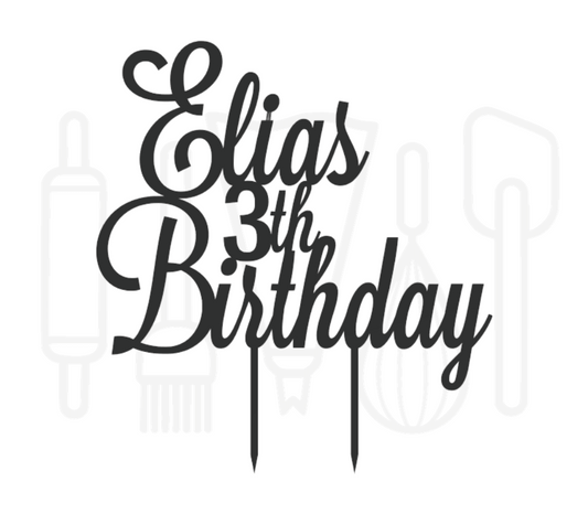 Taarttopper - Voornaam + leeftijd + birthday
