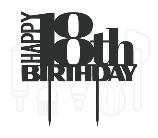 Taarttopper - Happy + leeftijd + birthday klassiek
