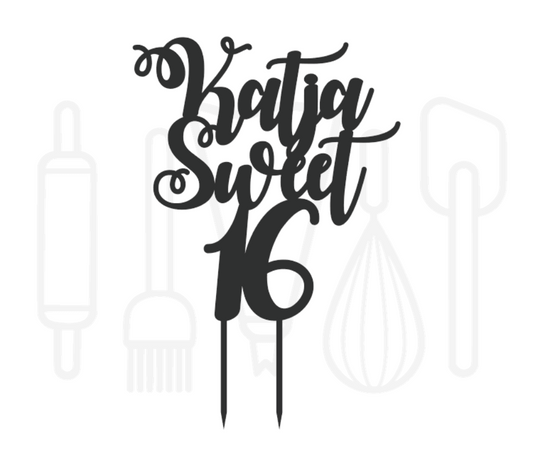 Taarttopper - Sweet 16 + voornaam