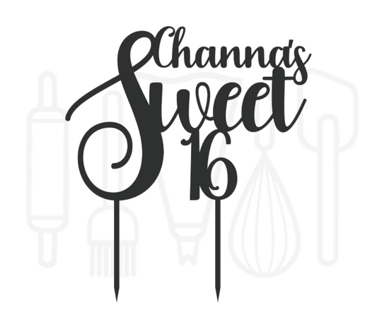 Taarttopper - Sweet 16 + voornaam 2