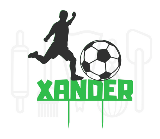 Taarttopper - Voetballer met bal + voornaam