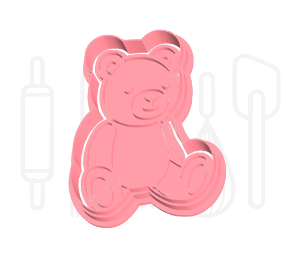 Beertje in bubbletea uitsteker + stempel - 3D-geprint
