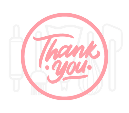 Fondant stempel Thank you - 3D Geprint