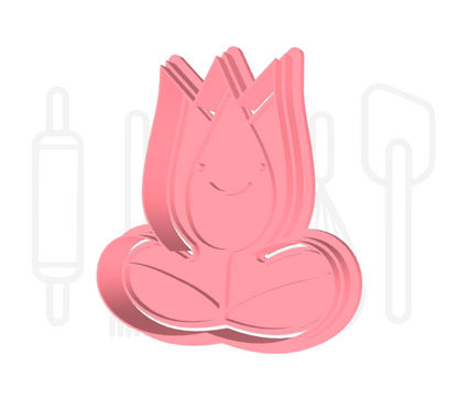 Tulp met blad uitsteker + stempel - 3D geprint