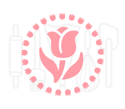 Fondant stempel Tulp met tulpenrand - 3D Geprint