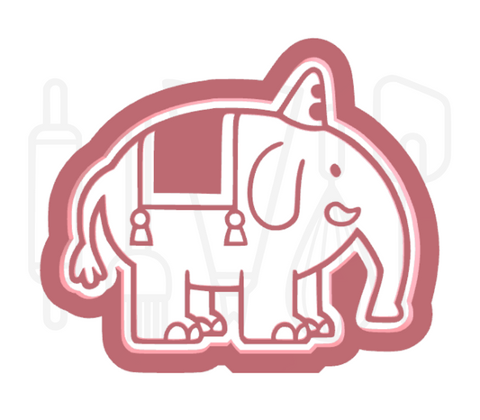 Circus olifantje - uitsteker + stempel - 3D-geprint