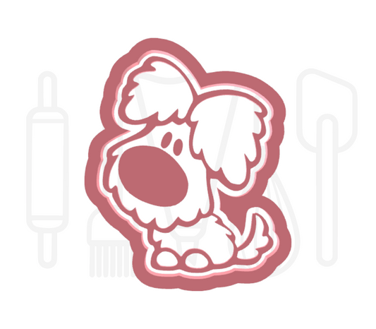 Tekenfilm hondje 1 uitsteker + stempel - 3D-geprint
