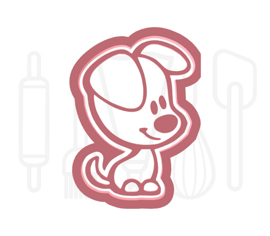 Tekenfilm hondje 2 uitsteker + stempel - 3D-geprint