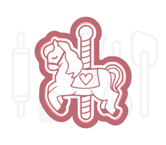 Carousel paard uitsteker + stempel - 3D-geprint