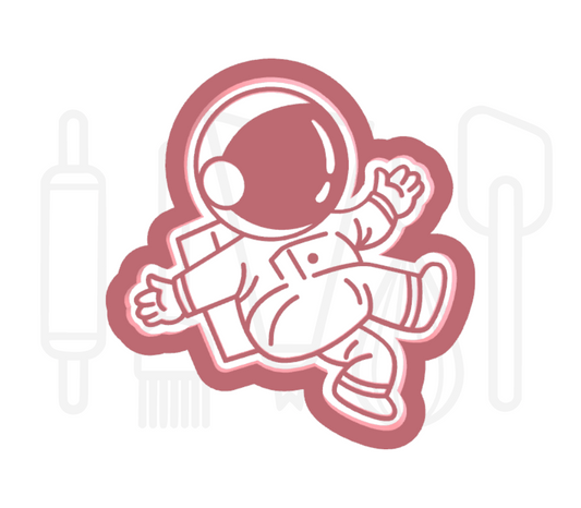 Astronaut 2 uitsteker + stempel - 3D-geprint