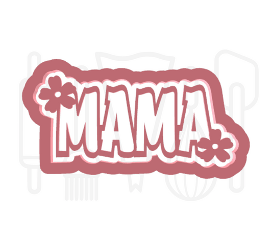Mama met bloemen uitsteker + stempel - 3D-geprint