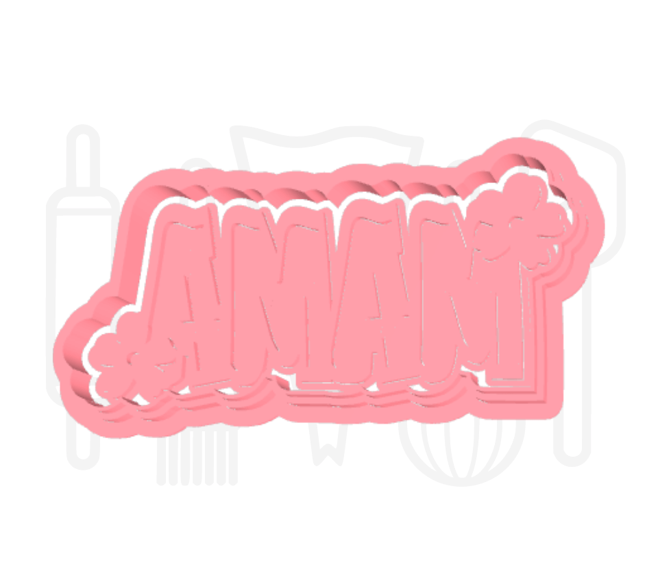 Mama met bloemen uitsteker + stempel - 3D-geprint