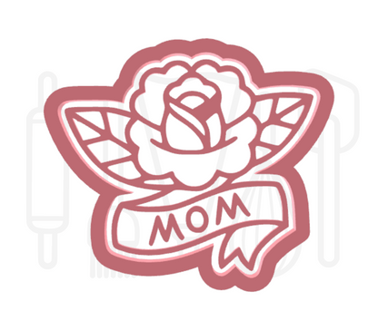 Mom met roos uitsteker + stempel - 3D-geprint