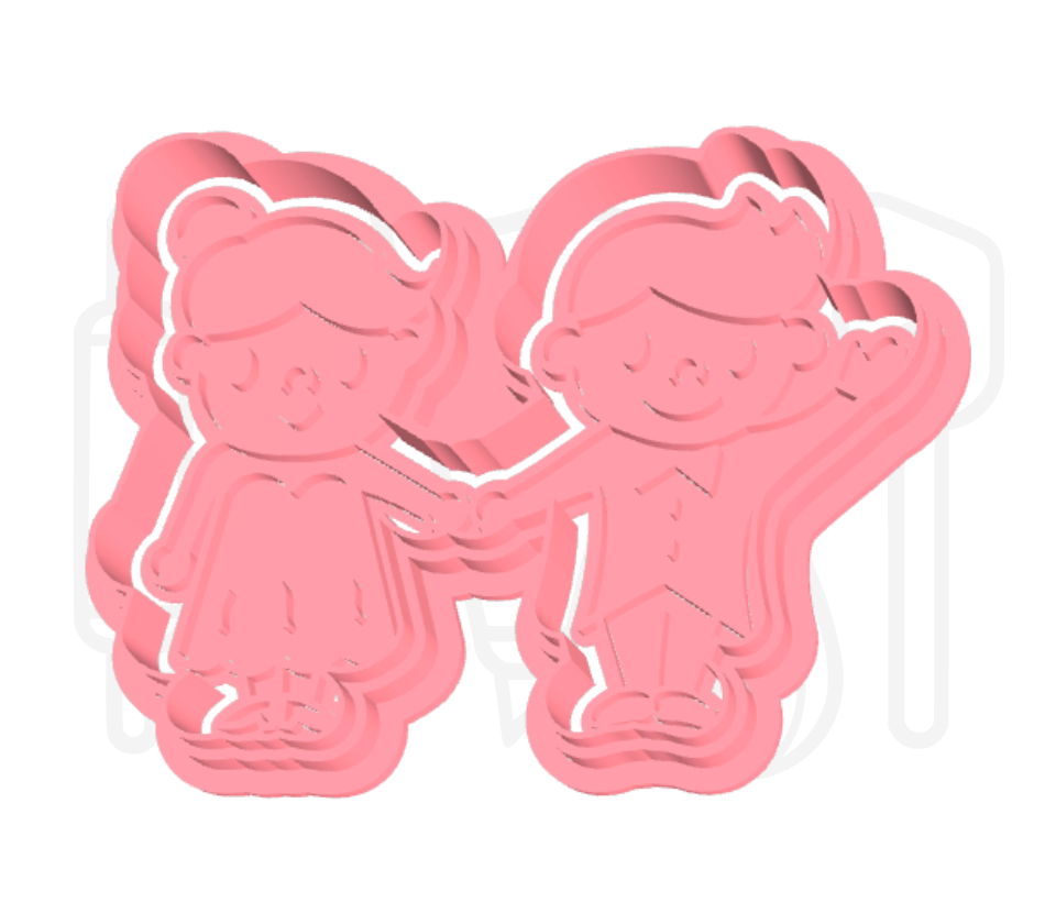 Bruidspaar uitsteker + stempel - 3D-geprint