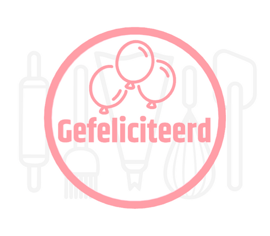 Fondant stempel Gefeliciteerd met ballonnen - 3D Geprint