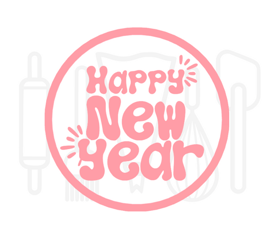 Fondant stempel Happy new year - 3D Geprint