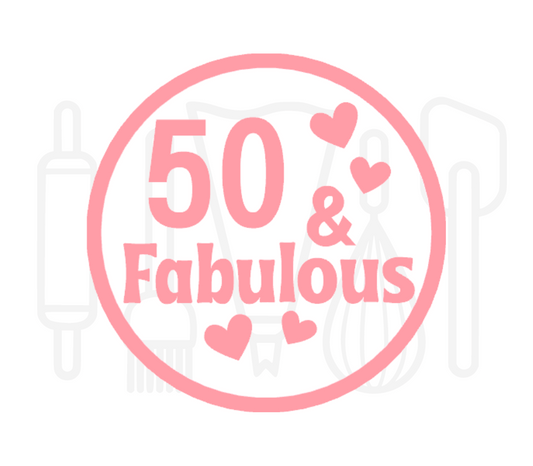 Fondant stempel Leeftijd & fabulous met hartjes - 3D Geprint