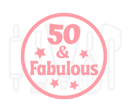 Fondant stempel Leeftijd & fabulous met sterretjes - 3D Geprint