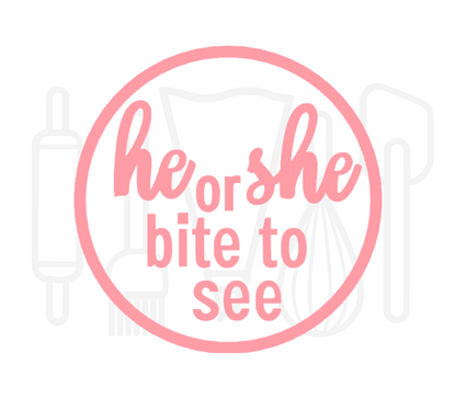 Fondant stempel He or She bite to see - 3D Geprint