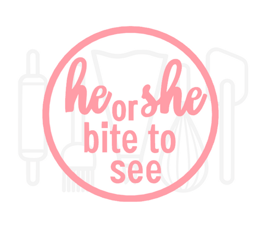 Fondant stempel He or She bite to see - 3D Geprint