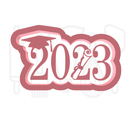 Geslaagd 2023 uitsteker + stempel - 3D geprint