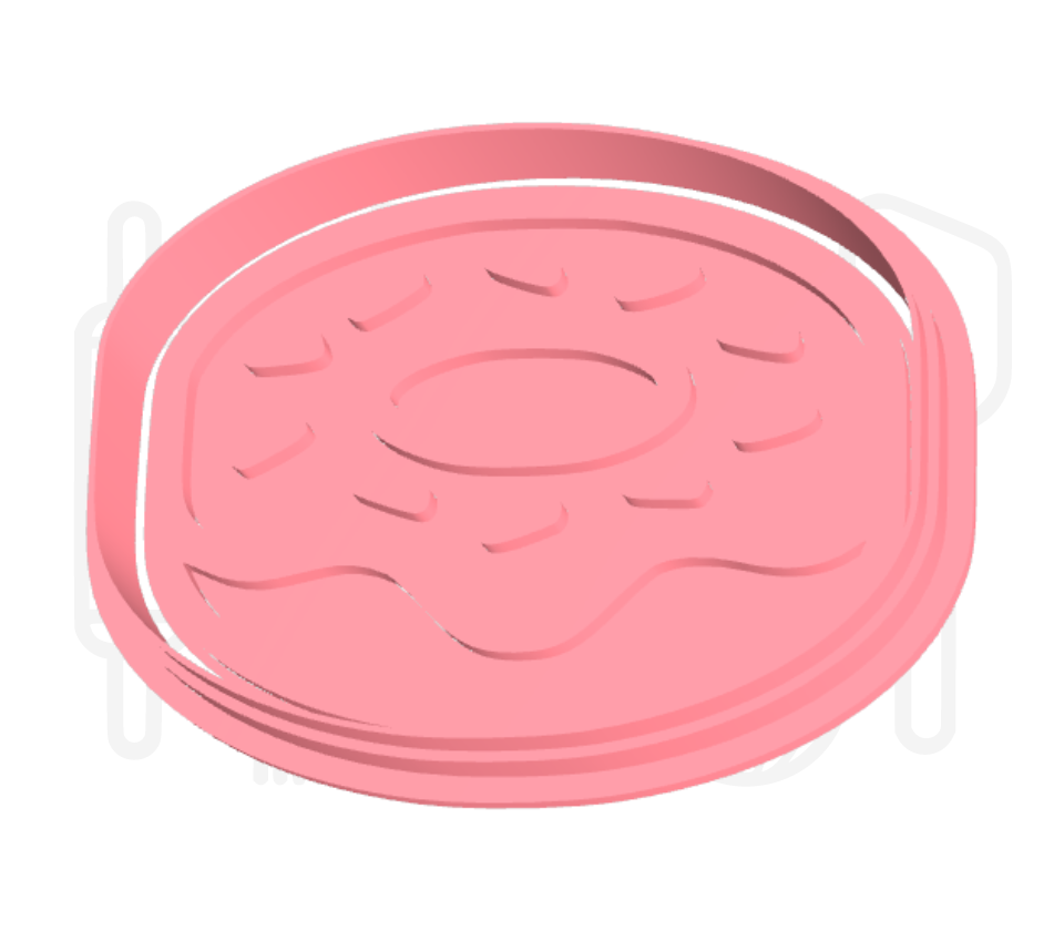 Donut met sprinkles uitsteker + stempel - 3D-geprint
