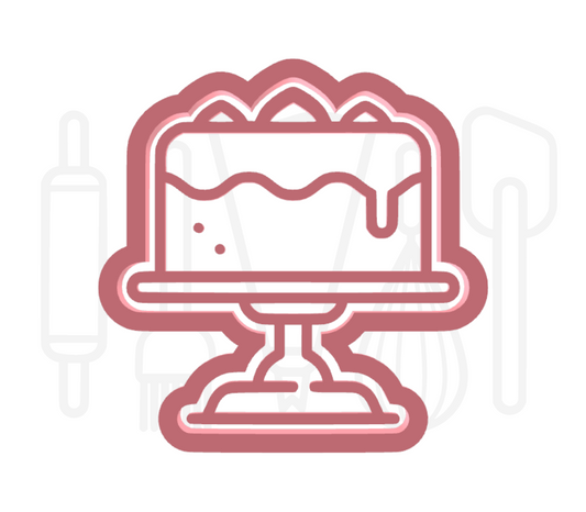 Taart op standaard uitsteker + stempel - 3D-geprint