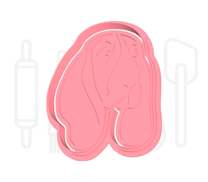 Basset hound uitsteker + stempel - 3D-geprint