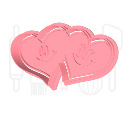 Dubbele harten uitsteker + stempel - 3D geprint