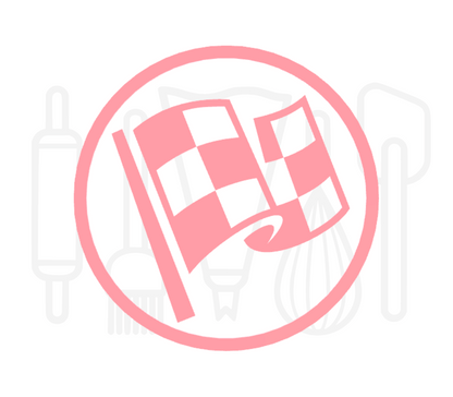 Fondant stempel Racevlag - 3D Geprint