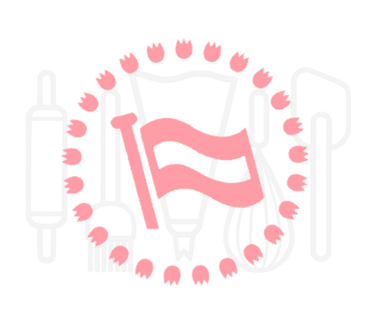 Fondant stempel Vlag met tulpenrand - 3D Geprint