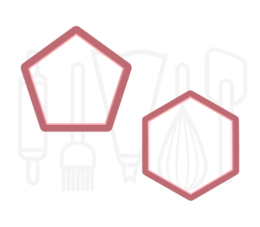 Hexagon + Pentagon (voetbal vlakken) uitsteker set - 3D geprint