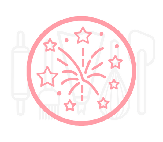 Fondant stempel Vuurwerk - 3D Geprint