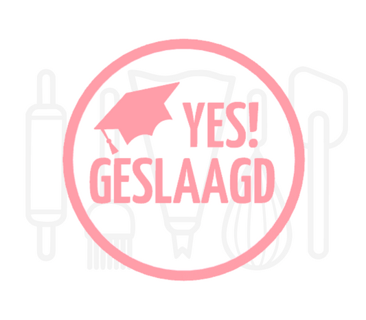 Fondant stempel Yes geslaagd! - 3D Geprint