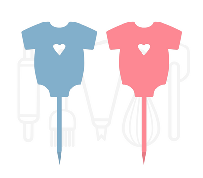 Cocktailprikker - Gender reveal baby romper 12 stuks